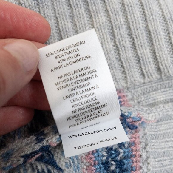 Toad & Co Women's Cazadero Crew Sweater Heather Gray Heart - Picture 12 of 14